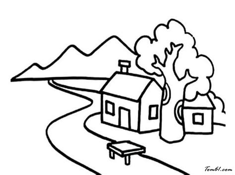 风景简笔画100个山水简笔画