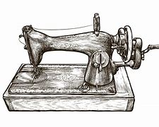 Image result for Black and White Image of a Hand Operated Sewing Machine