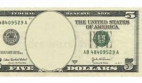 Image result for Five Dollar Bill Blank On Back