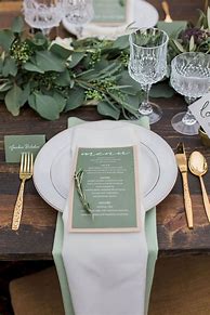 Image result for Green Wedding Table Settings