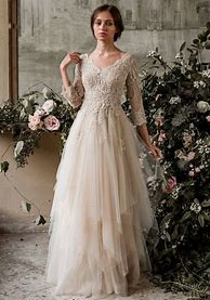 Image result for Champagne Bohemian Wedding Dress