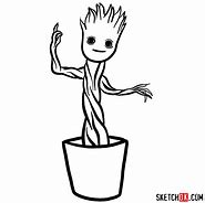 Image result for Baby Groot Drawing Black and White
