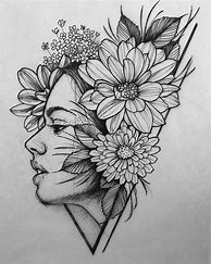 Image result for Flower Head Drawing