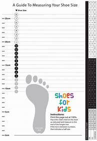 Image result for Toddler Foot Size Chart Printable