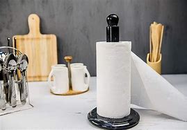 Image result for Black and White Marble Paper Towel Holder