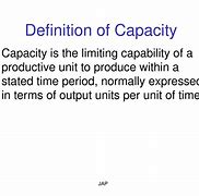 Image result for Capacity Definition