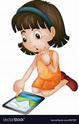 Image result for Girl with Tablet Clip Art