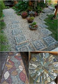 Image result for DIY Stepping Stone Walkway
