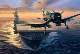 Image result for WWII Aircraft Carrier F4 Corsair