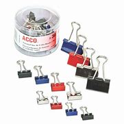 Image result for Binder Clip Sizes with Reference