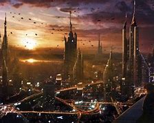 Image result for Futuristic City Skyline Night