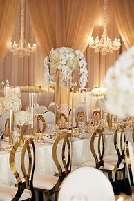 Image result for White and Gold Wedding Reception