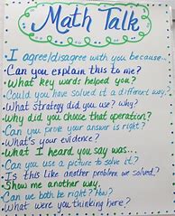 Image result for Math Talk Anchor Chart