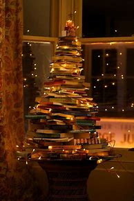 Image result for Stacked Books Christmas Tree