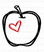 Image result for Pencil Drawing Heart Apple
