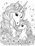 Image result for Mommy and Baby Unicorn Coloring Page