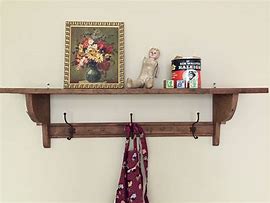 Image result for Rustic Wall Shelf with Hooks