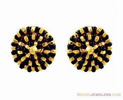 Image result for 22K Gold Black Beads Earrings