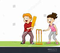 Image result for Drawing of Children Playing Cricket