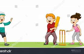 Image result for People Playing Cricket Cartoon