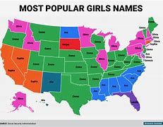 Image result for Most Popular Names in Us States Map