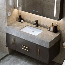 Image result for Black Bathroom with Sink Cabinet