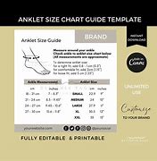 Image result for Ankle Bracelet Size Chart