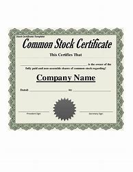Image result for Stock Certificte Cash