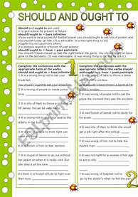 Image result for Ought to Worksheet