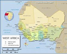 Image result for Map of West Africa Showing Countries