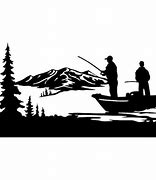 Image result for Fishing Scene Clip Art Black and White
