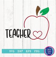Image result for Teacher Apple Heart SVG