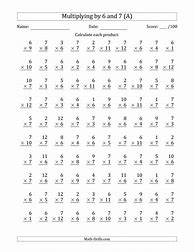 Image result for Multiplication Worksheets 5 6 7