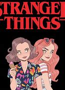 Image result for Stranger Things the Show Cartoon of Eleven and Max