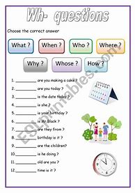 Image result for Wh-Questions Grammar Worksheets