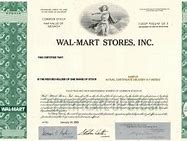 Image result for Walmart Stock Certificate