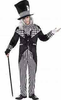 Image result for Black and White Mad Hatter Costume