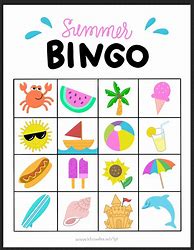 Image result for Summer Bingo Middle School