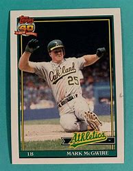 Image result for Mark McGwire Baseball Cards 86 to 91