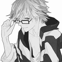 Image result for Anime Boy with Glasses Black and White