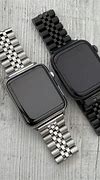Image result for Black Apple Watch with Silver Band
