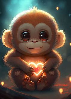 'baby monkey' Poster by deidrera cheal | Displate