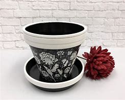 Image result for Flower Pot Black and White