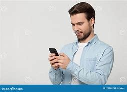 Image result for Man Holding Phone Stock Photo
