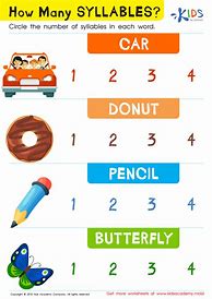 Image result for How Many Syllables Worksheet