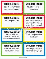 Image result for Would You Rather Questions for Children