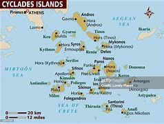 Image result for Map of the Cyclades Islands Greece