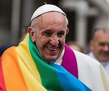 Image result for Pope with Pride Flag