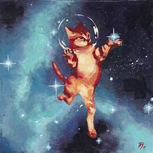 Image result for Cat Floating in Space Drawing