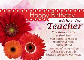 Image result for Happy Birthday Teacher Poem